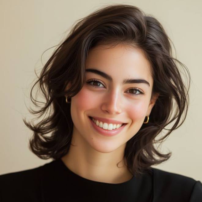 Portrait of a young woman with beautiful smile